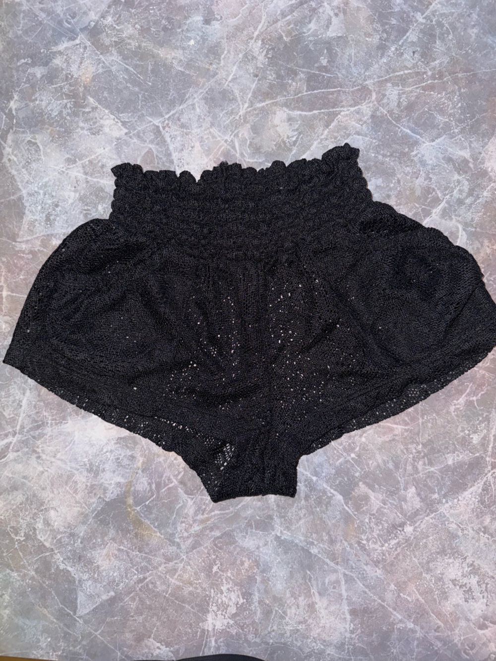OP Black Crochet High-Waist swim cover up Shorts
